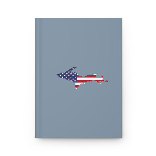 Michigan Upper Peninsula Hardcover Journal (w/ UP USA Flag) | Ruled - B-24 Grey