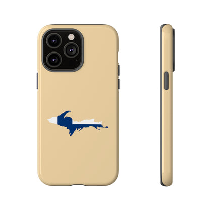 Michigan Upper Peninsula Tough Phone Case (Maple Color w/ UP Finland Flag Outline) | Apple iPhone