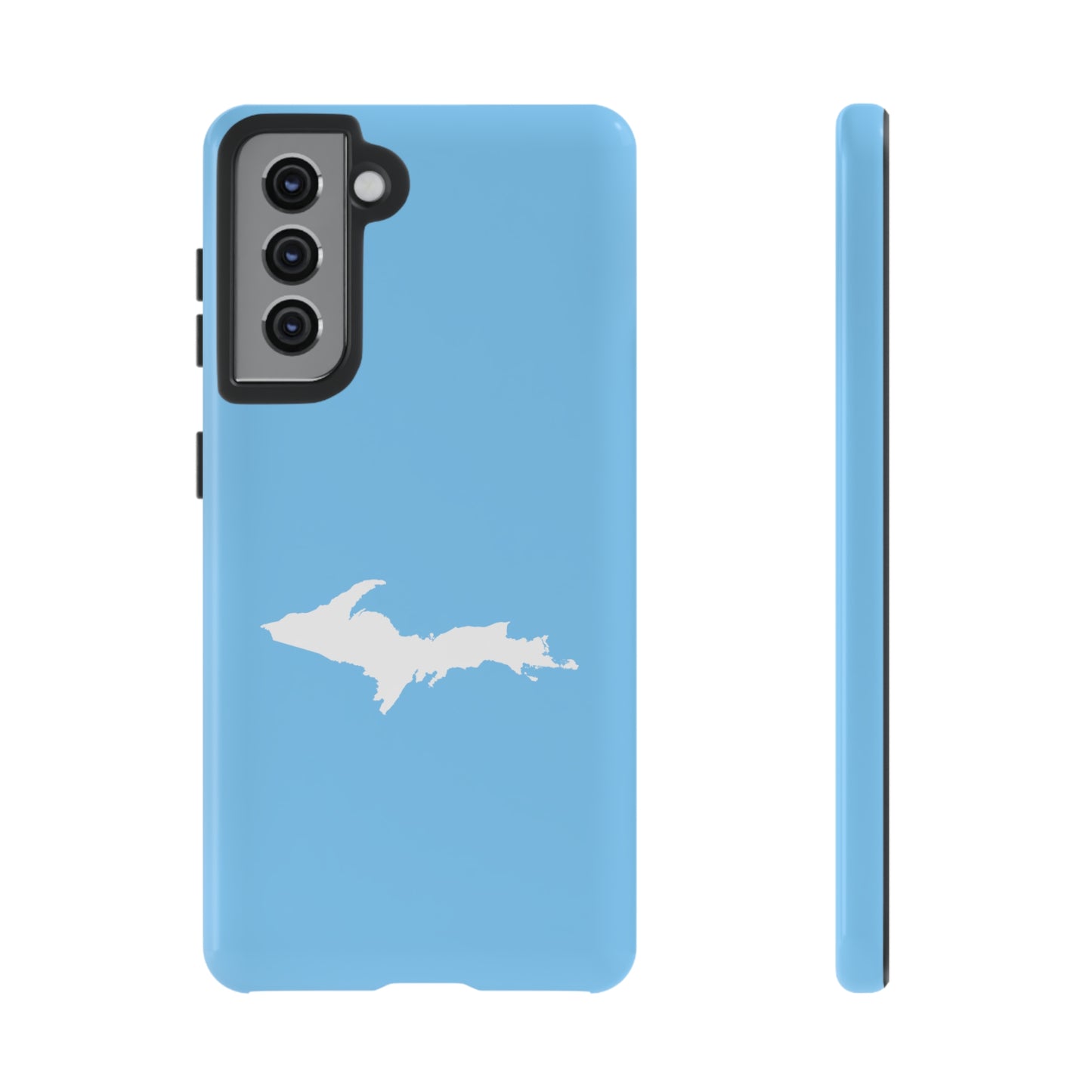 Michigan Upper Peninsula Tough Phone Case (DTW Blue w/ UP Outline) | Samsung & Pixel Android