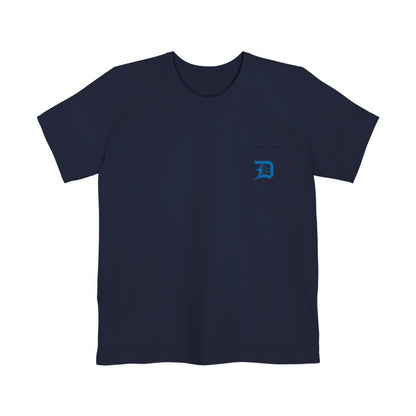 Detroit 'Old English D' Pocket T-Shirt (Azure) | Unisex Standard