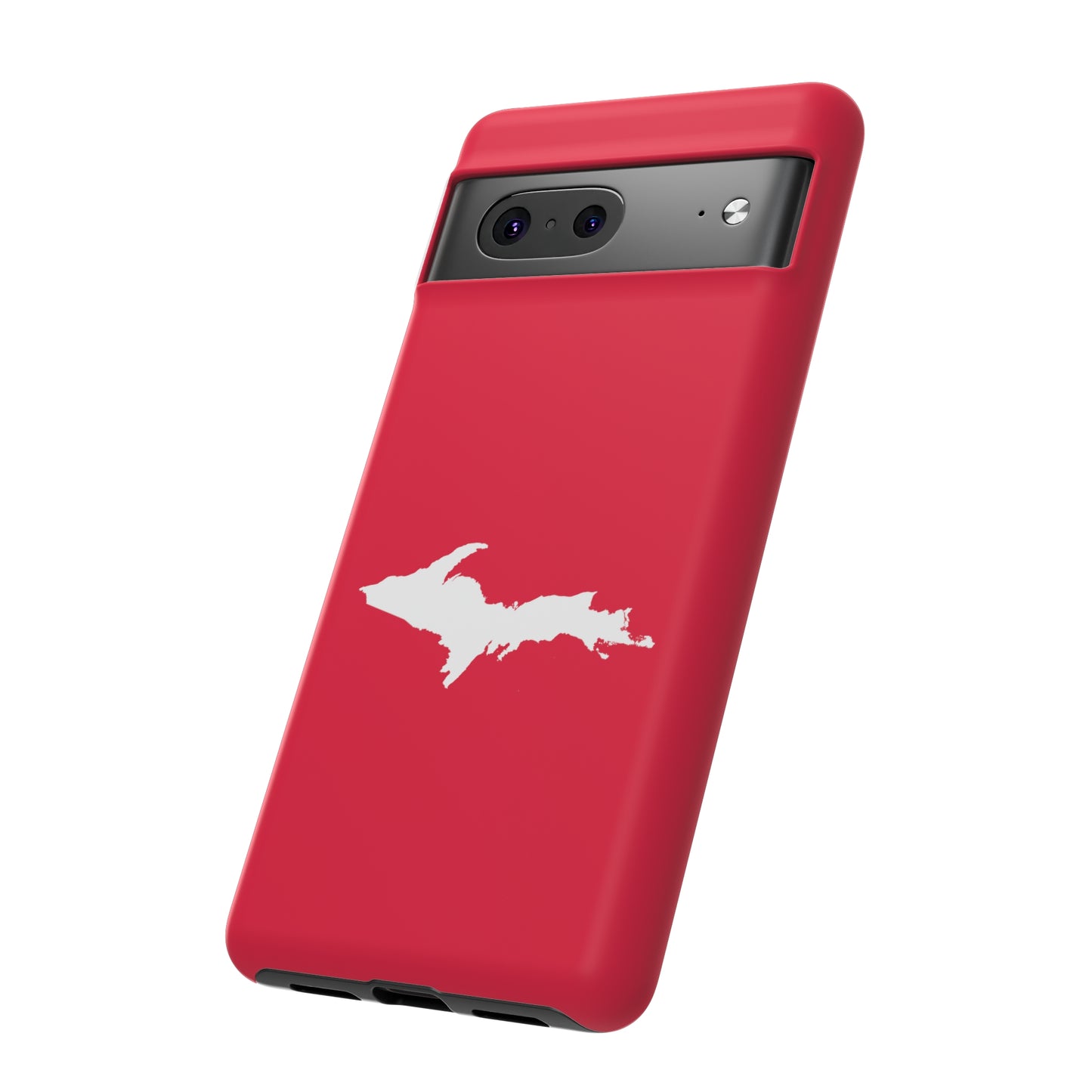 Michigan Upper Peninsula Tough Phone Case (Lighthouse Red w/ UP Outline) | Samsung & Pixel Android