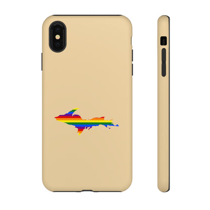 Michigan Upper Peninsula Tough Phone Case (Maple Color w/ UP Pride Flag Outline) | Apple iPhone