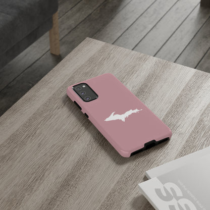 Michigan Upper Peninsula Tough Phone Case (Cherry Blossom Color w/ UP Outline) | Samsung & Pixel Android