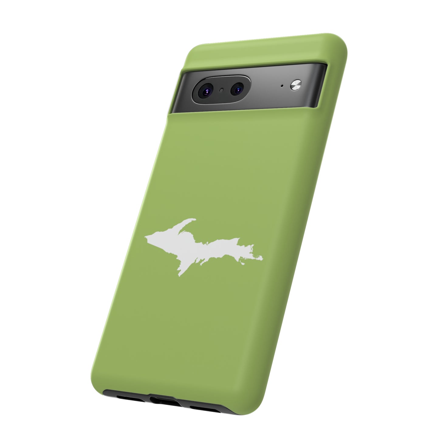 Michigan Upper Peninsula Tough Phone Case (Gooseberry Green w/ UP Outline) | Samsung & Pixel Android