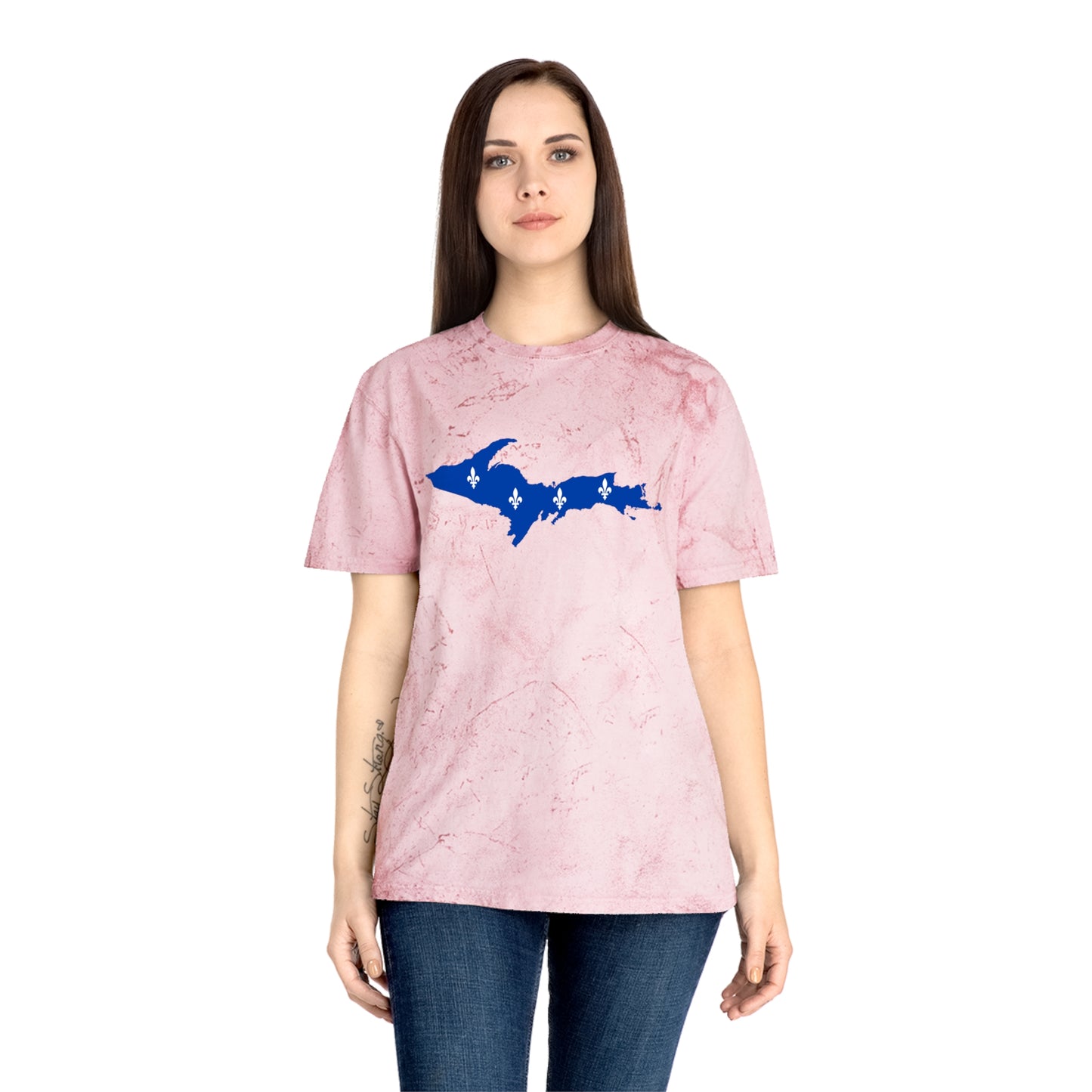 Michigan Upper Peninsula T-Shirt (w/ UP Quebec Flag Outline) | Unisex Color Blast