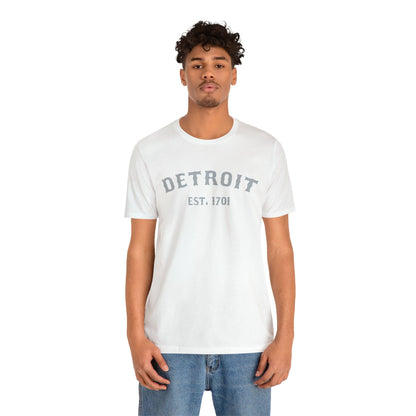 Detroit EST. 1701' T-Shirt (Silver Ballpark Font) | Unisex Standard