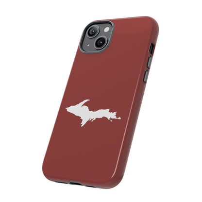 Michigan Upper Peninsula Tough Phone Case (Ore Dock Red w/ UP Outline) | Apple iPhone