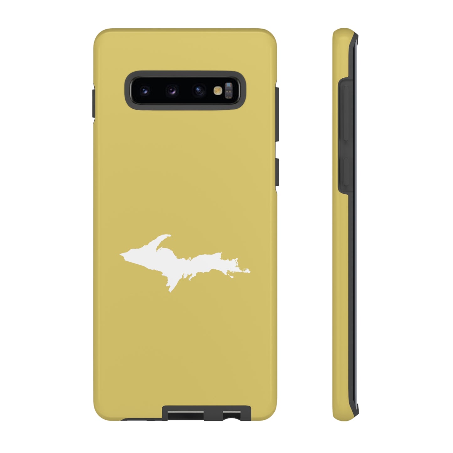 Michigan Upper Peninsula Tough Phone Case (Plum Yellow w/ UP Outline) | Samsung & Pixel Android