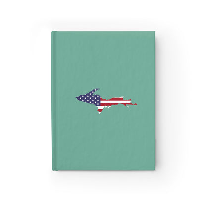 Michigan Upper Peninsula Blank Sketchbook (w/ UP USA Flag) | Metallic Mint Green