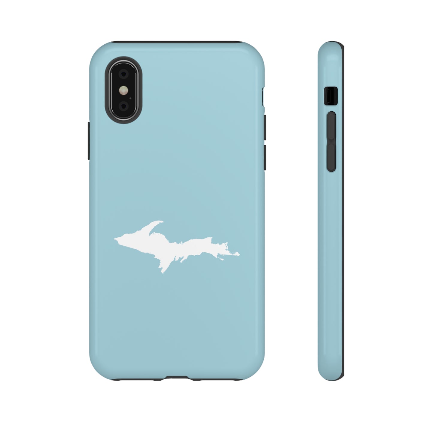 Michigan Upper Peninsula Tough Phone Case ('58 Caddie Blue w/ UP Outline) | Apple iPhone