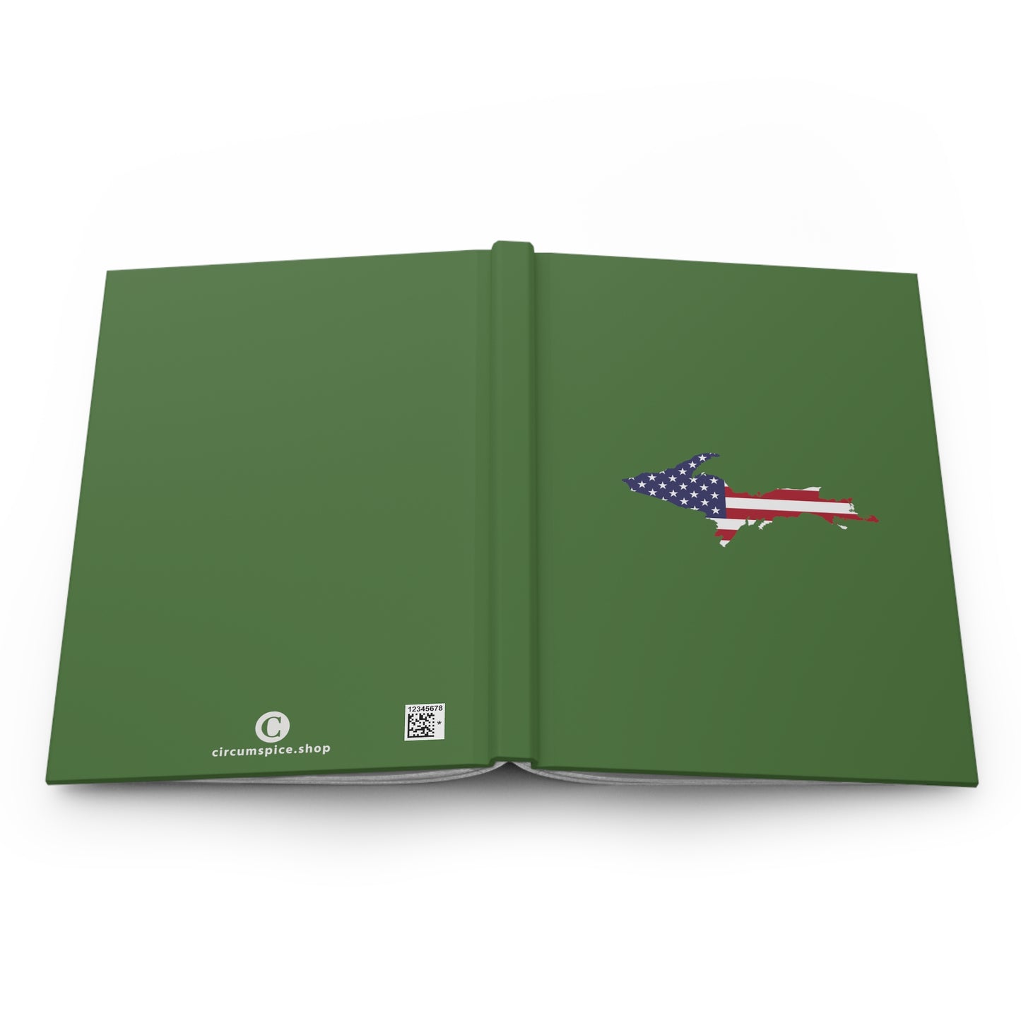 Michigan Upper Peninsula Hardcover Journal (w/ UP USA Flag) | Ruled - Pine Green