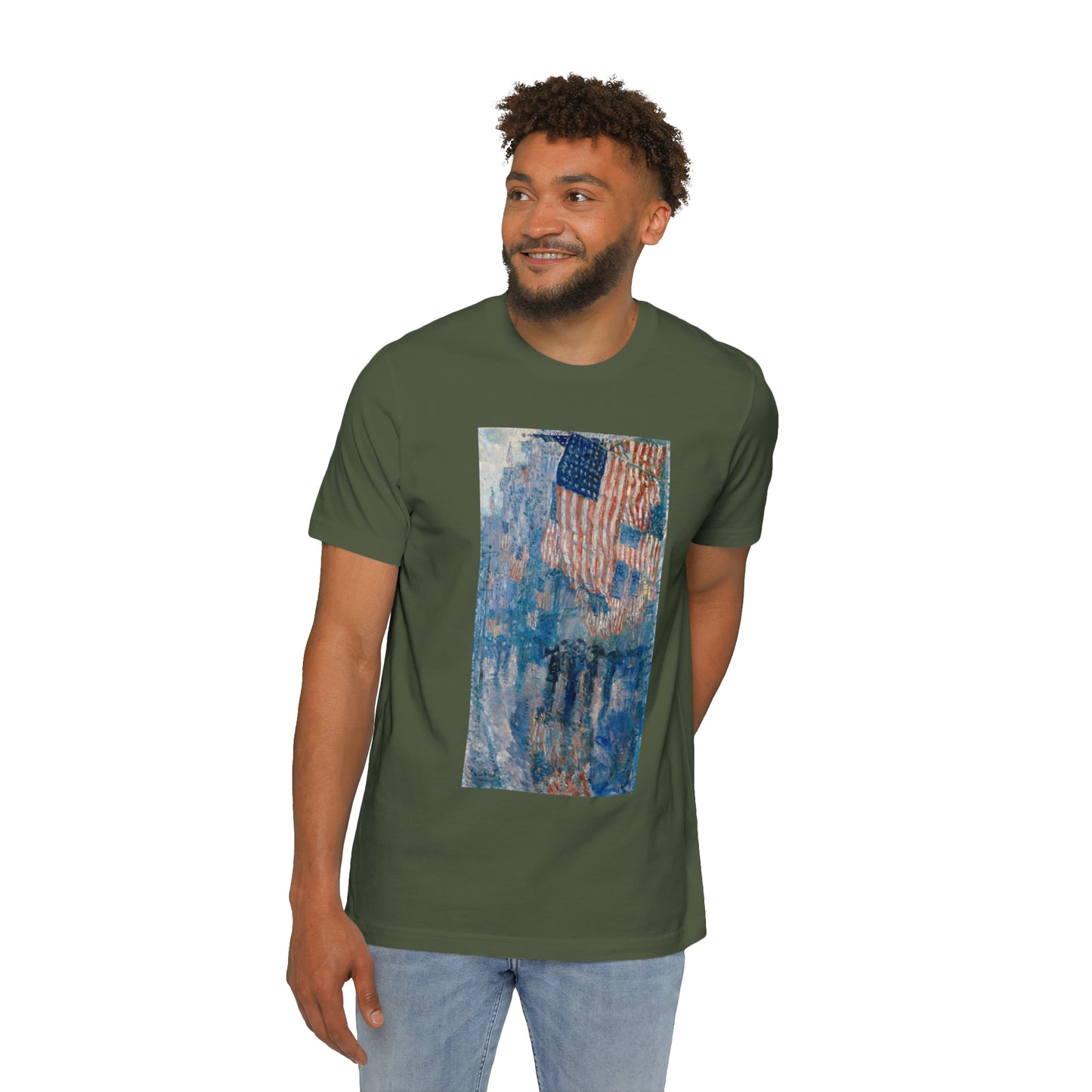 'Avenue in the Rain' Painting T-Shirt (Hassam, 1917) | Made in USA