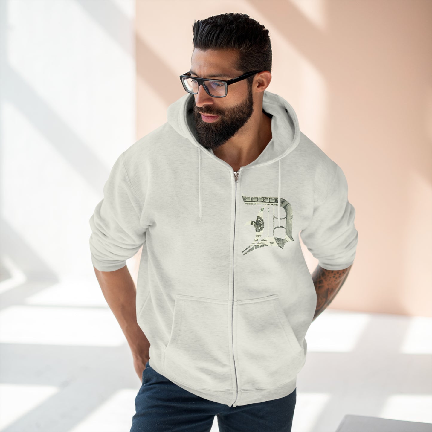 Detroit 'Old English D' Hoodie (Benjamins Edition) | Unisex Full Zip