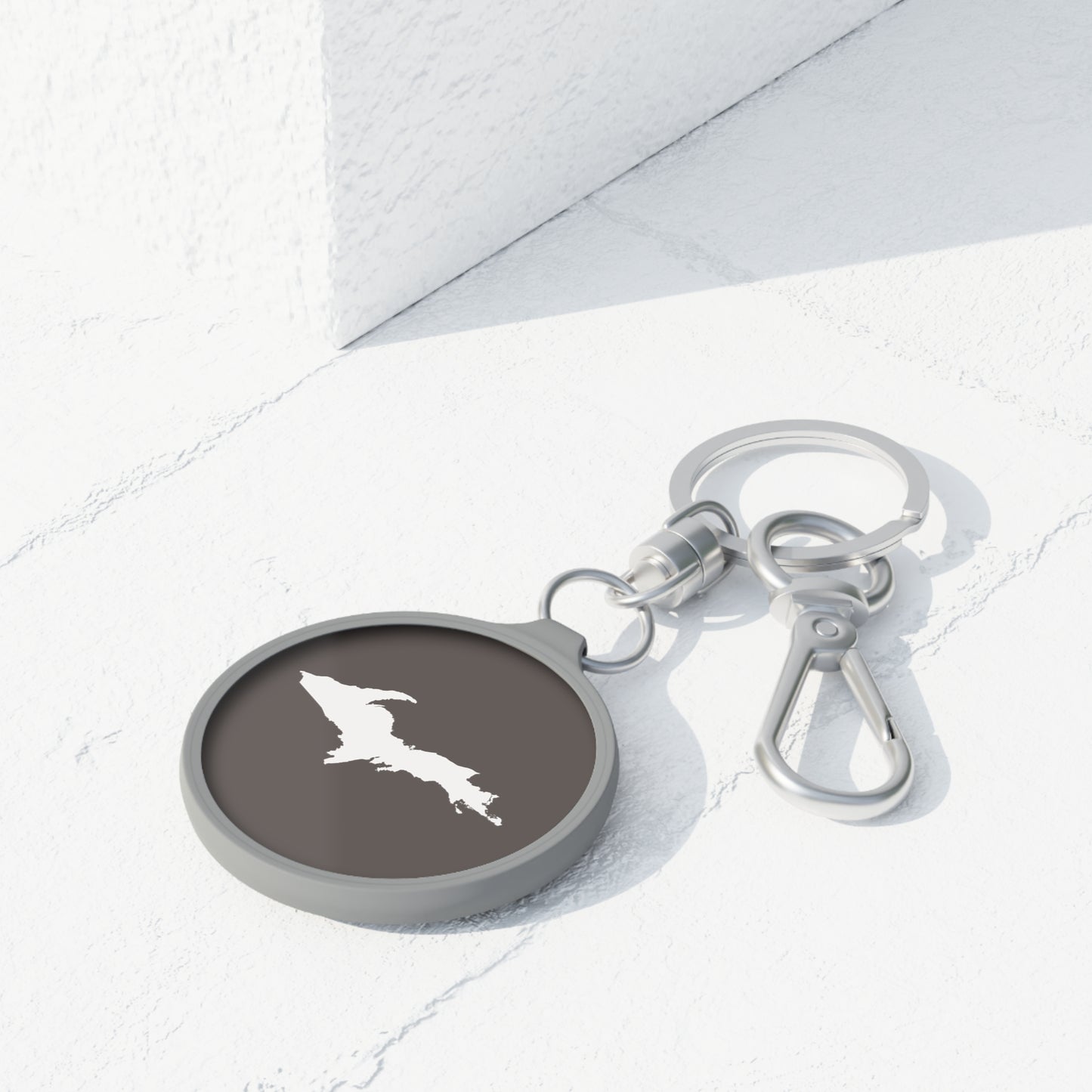 Michigan Upper Peninsula Keyring (w/ UP Outline) | Warren Tank Grey