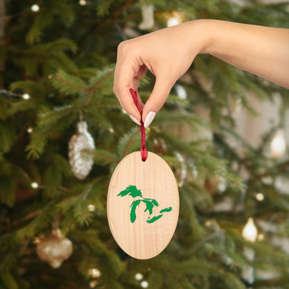 Great Lakes Christmas Ornament | Wooden - Shamrock Green