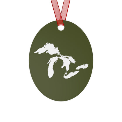 Great Lakes Christmas Ornament | Metal - Army Green