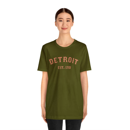 'Detroit EST. 1701' T-Shirt (Copper Ballpark Font) | Unisex Standard