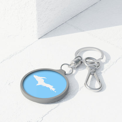 Michigan Upper Peninsula Keyring (w/ UP Outline) | DTW Blue