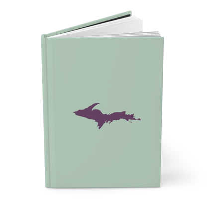 Michigan Upper Peninsula Hardcover Journal (Sea Green w/ Plum Outline) | Ruled - 150pgs