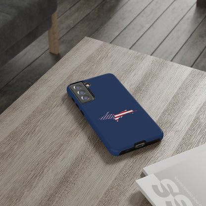 Michigan Upper Peninsula Tough Phone Case (Old Glory Blue w/ UP USA Flag Outline) | Samsung & Pixel Android