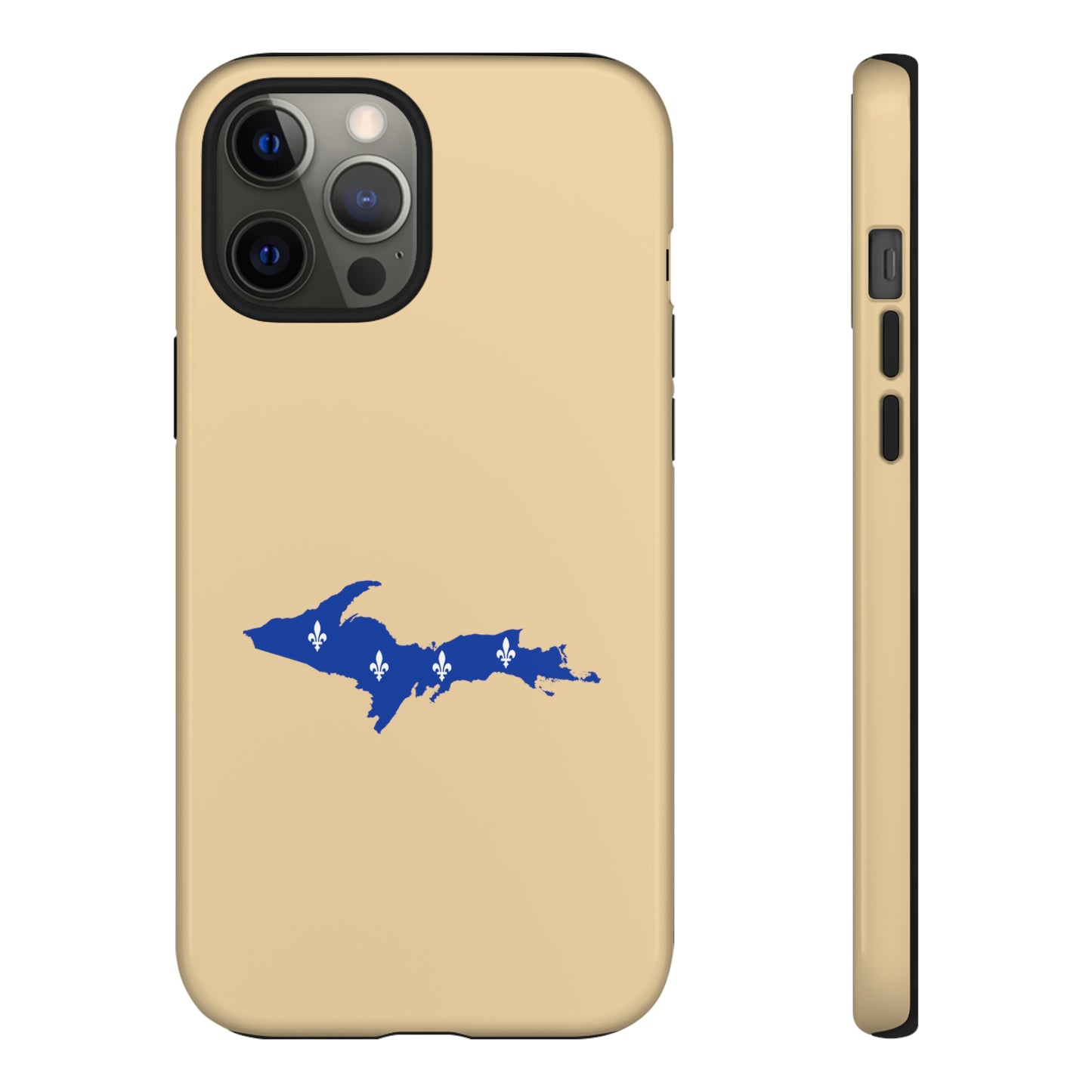 Michigan Upper Peninsula Tough Phone Case (Maple Color w/ UP Quebec Flag Outline) | Apple iPhone