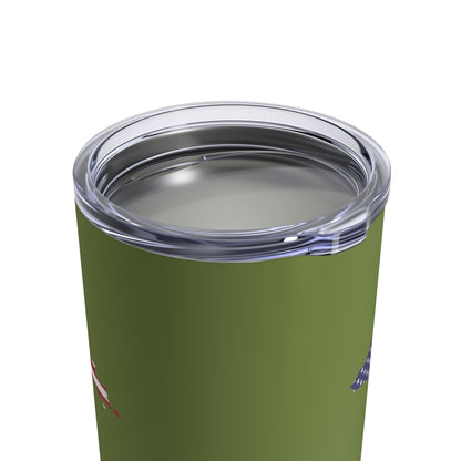 Michigan Upper Peninsula Tumbler (w/ UP USA Flag) | Olive Green - 10oz