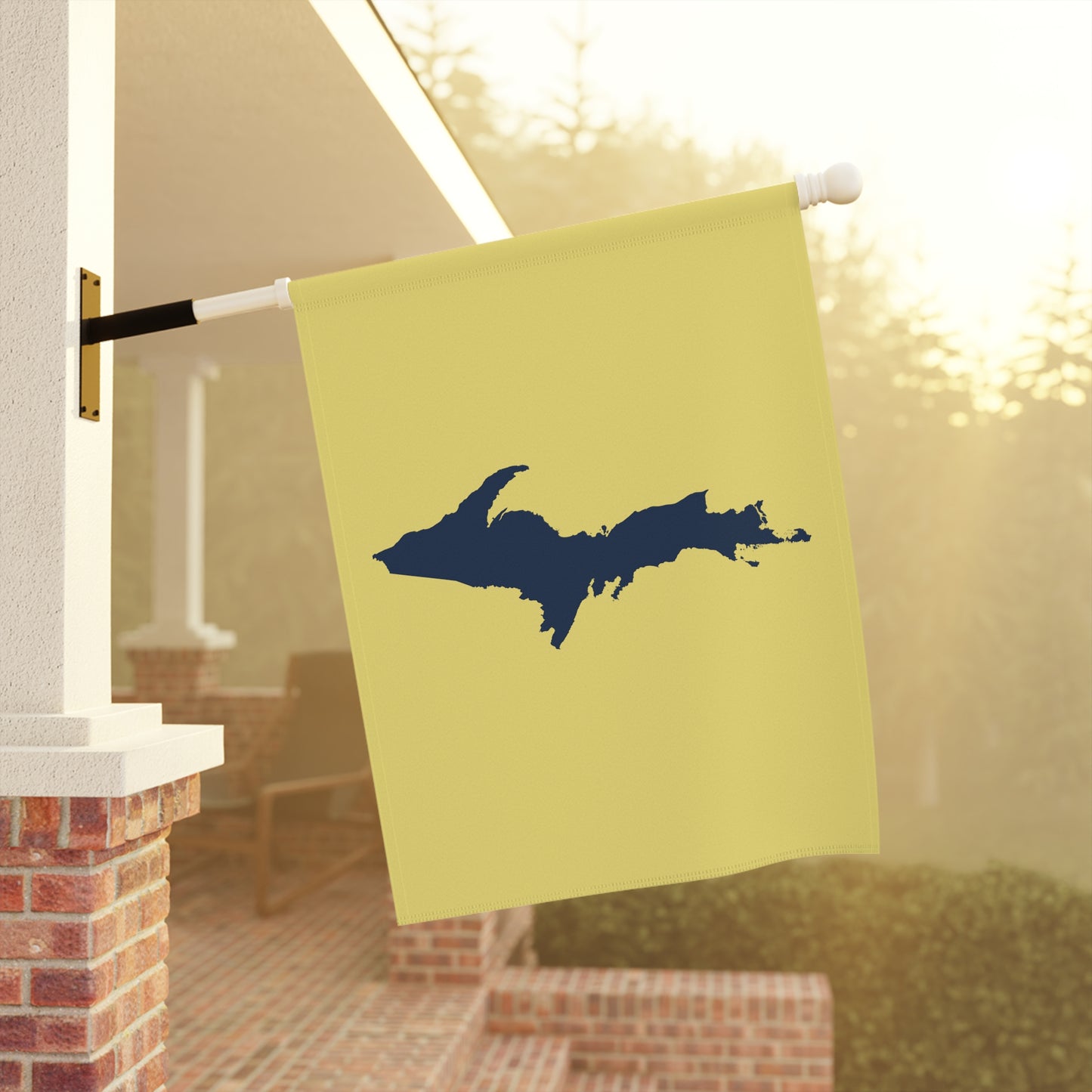 Michigan Upper Peninsula Home & Garden Flag (w/ UP Outline) | Cherry Yellow