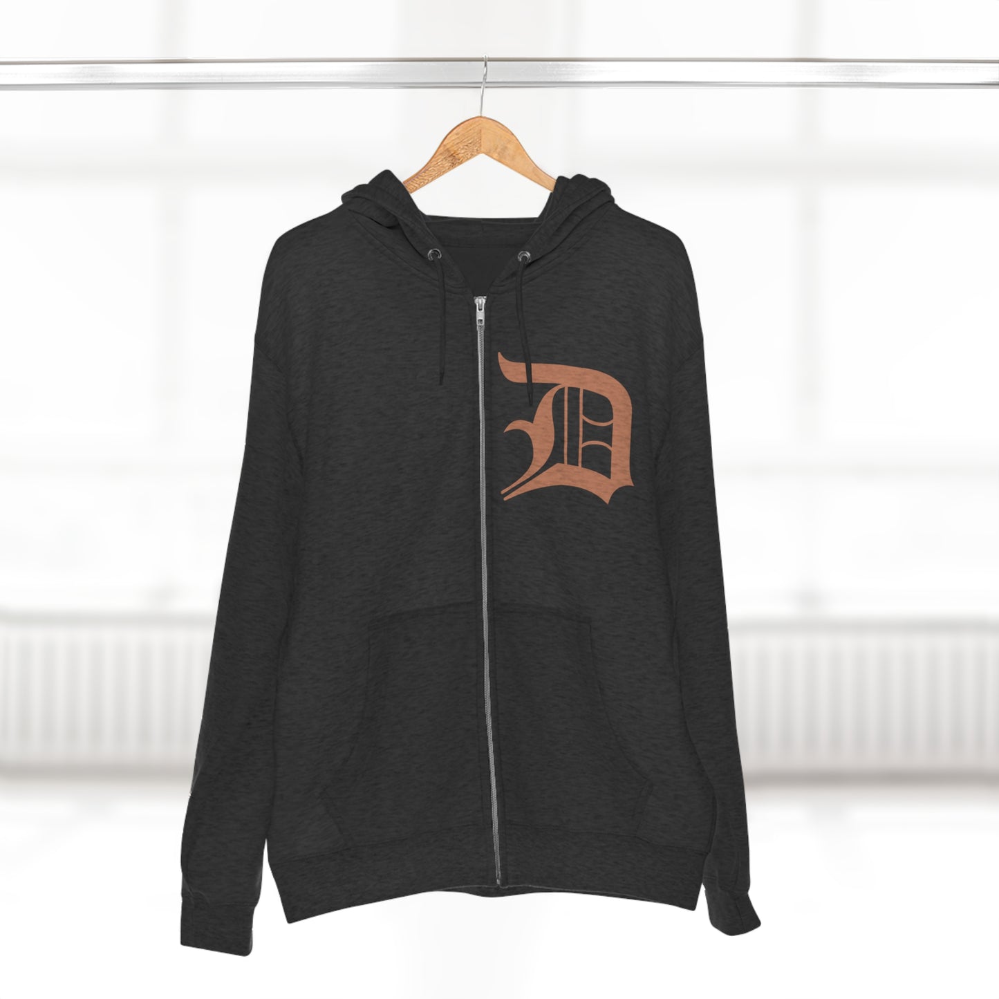 Detroit 'Old English D' Hoodie (Copper Color) | Unisex Full Zip