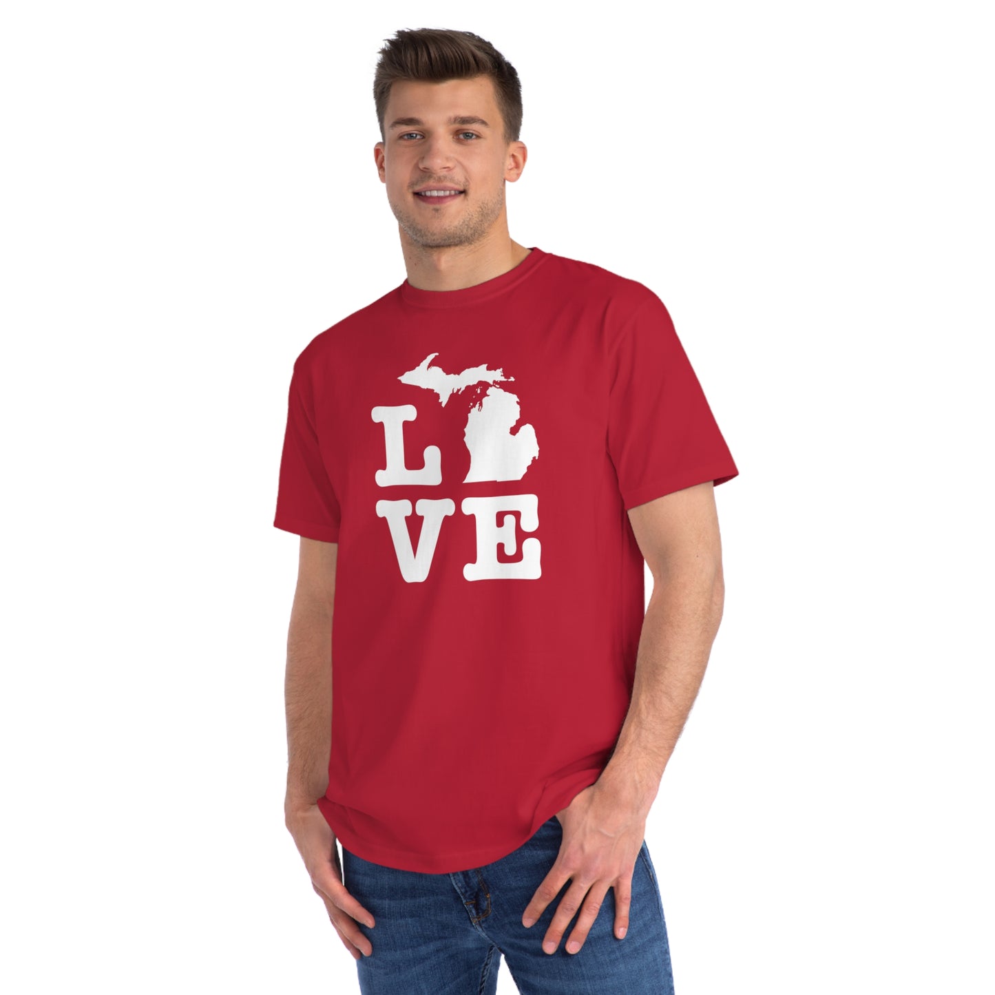 Michigan 'Love' T-Shirt (Typewriter Font) | Unisex Organic