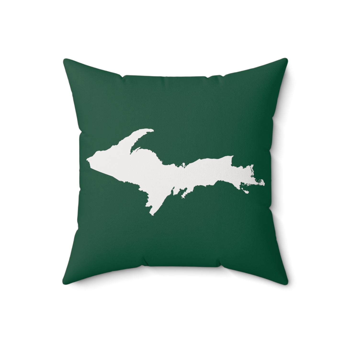 Michigan Upper Peninsula Accent Pillow (w/ UP Outline) | Superior Green