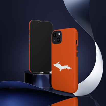 Michigan Upper Peninsula Tough Phone Case (Maple Leaf Orange w/ UP Outline) | Apple iPhone