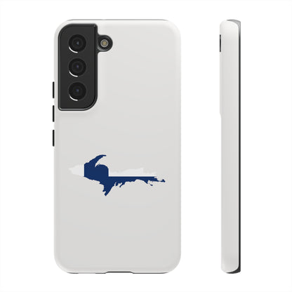 Michigan Upper Peninsula Tough Phone Case (Birch Bark White w/ UP Finland Flag Outline) | Samsung & Pixel Android