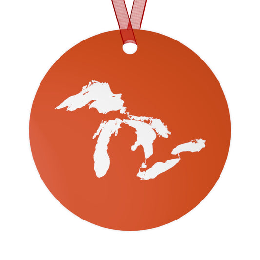 Great Lakes Christmas Ornament | Metal - Maple Leaf Orange