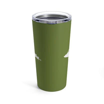 Michigan Upper Peninsula Tumbler (w/ UP Outline) | Olive Green - 20oz