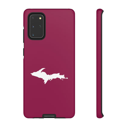 Michigan Upper Peninsula Tough Phone Case (Ruby Red w/ UP Outline) | Samsung & Pixel Android