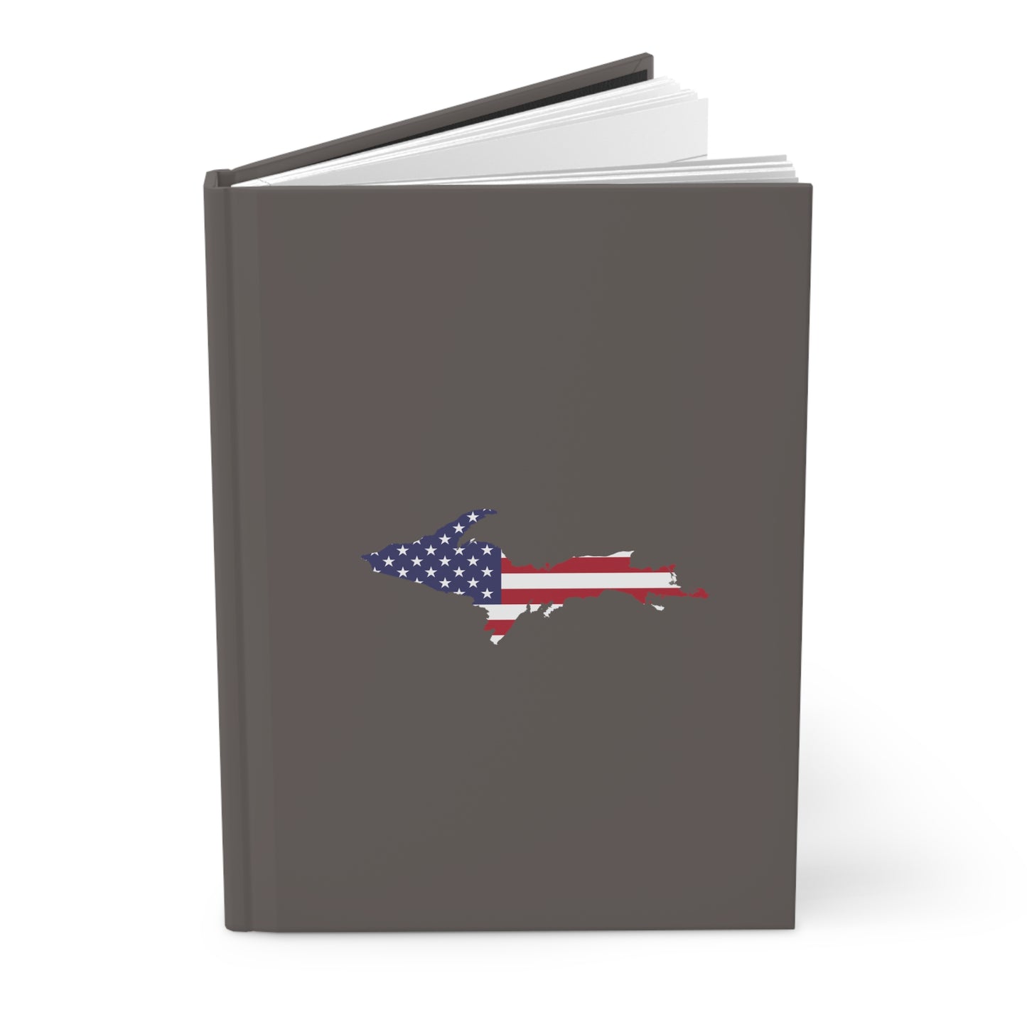 Michigan Upper Peninsula Hardcover Journal (w/ UP USA Flag) | Ruled - Warren Tank Grey