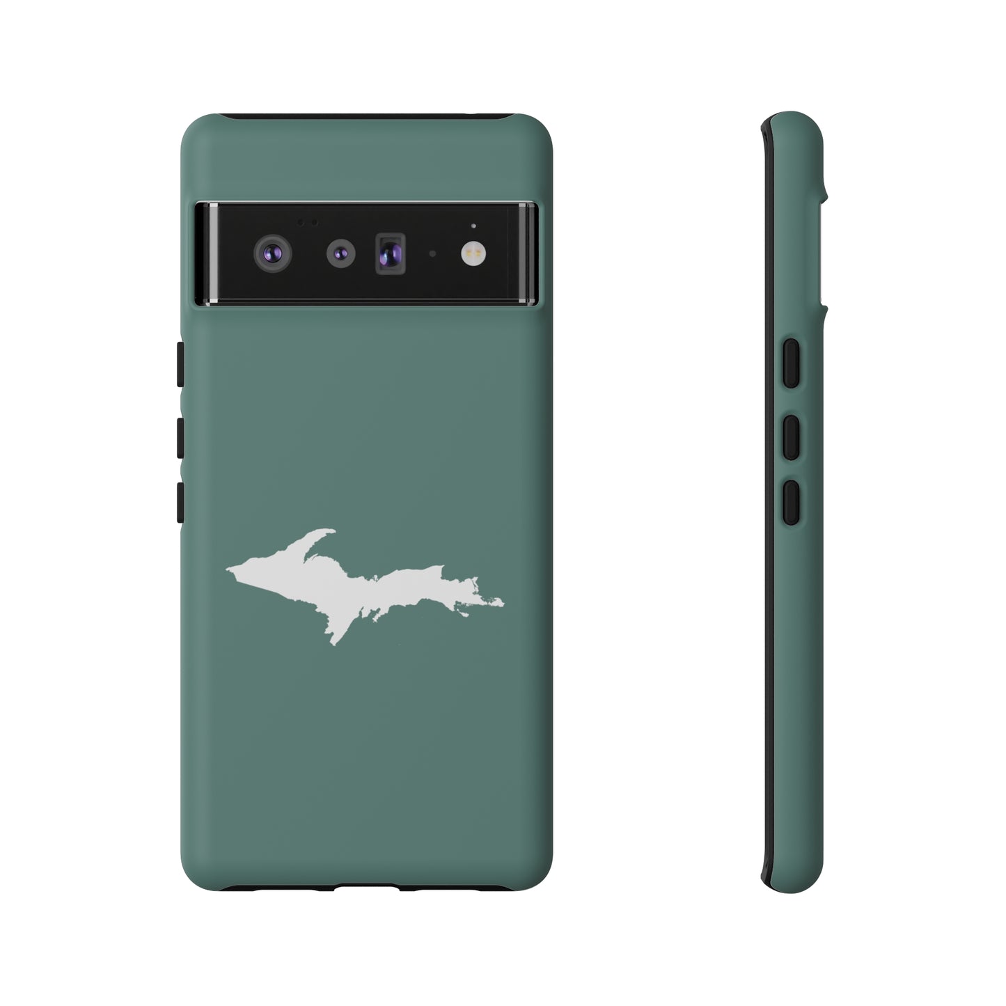 Michigan Upper Peninsula Tough Phone Case (Copper Green w/ UP Outline) | Samsung & Pixel Android