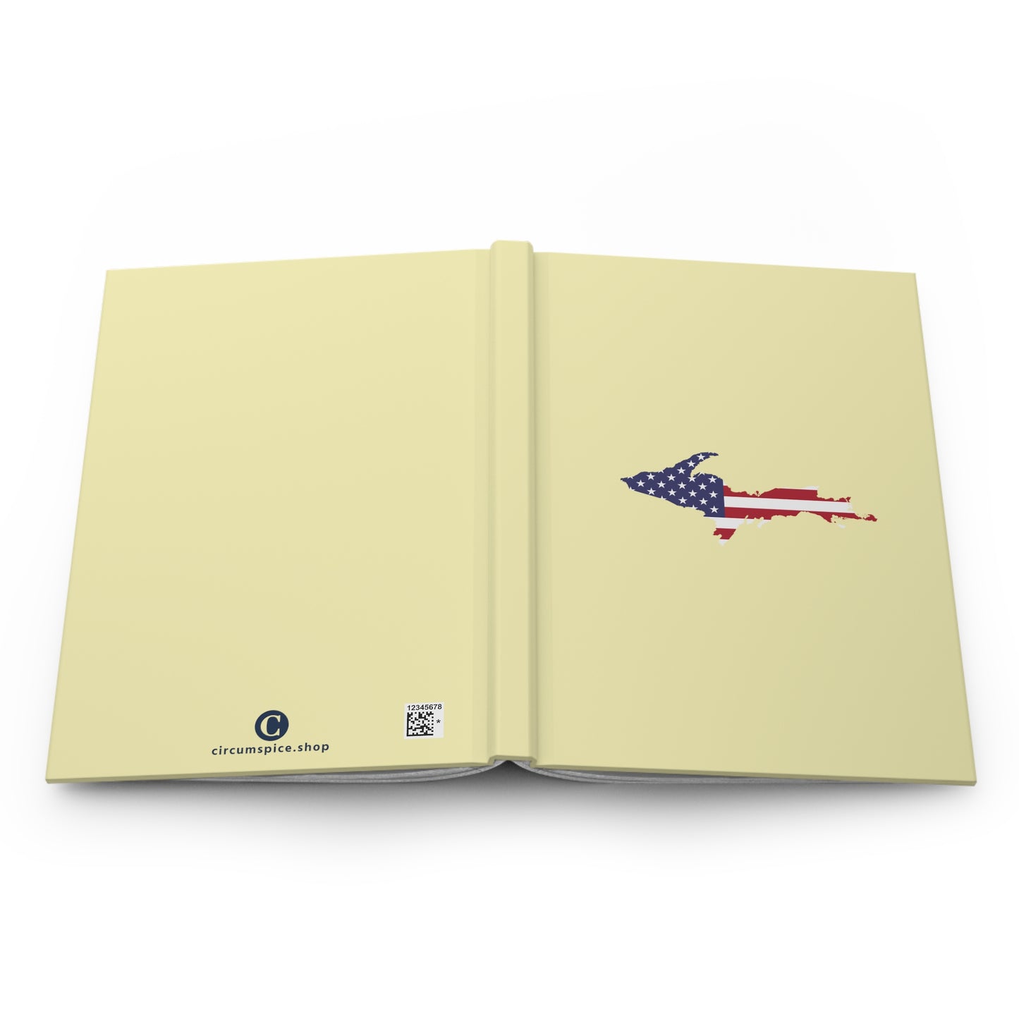 Michigan Upper Peninsula Hardcover Journal (w/ UP USA Flag) | Ruled - Pale Pink