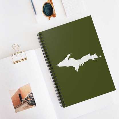 Michigan Upper Peninsula Spiral Notebook (w/ UP Outline) | Army Green