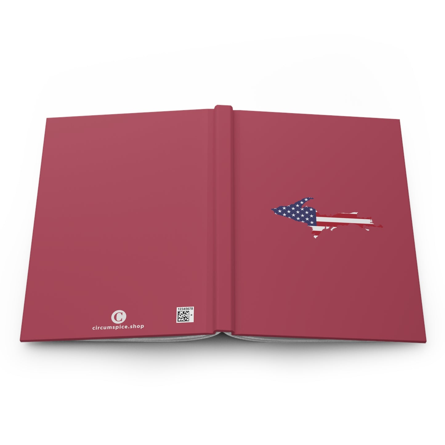 Michigan Upper Peninsula Hardcover Journal (w/ UP USA Flag) | Ruled - Popstar Pink