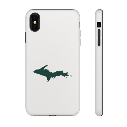 Michigan Upper Peninsula Tough Phone Case (Birch Bark White w/ Green UP Outline) | Apple iPhone