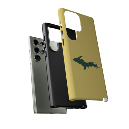 Michigan Upper Peninsula Tough Phone Case (Plum Yellow w/ Green UP Outline) | Samsung & Pixel Android