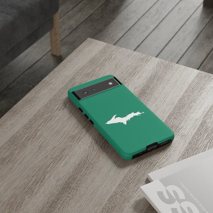 Michigan Upper Peninsula Tough Phone Case (Emerald Green w/ UP Outline) | Samsung & Pixel Android