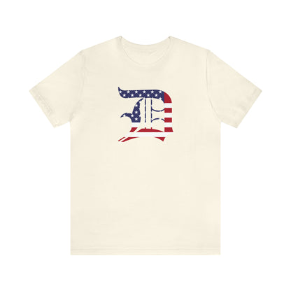 Detroit 'Old English D' T-Shirt (Patriotic Edition) | Unisex Standard