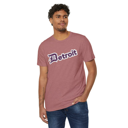 Detroit' T-Shirt (Plum Old English 'D') | Unisex Recycled Organic