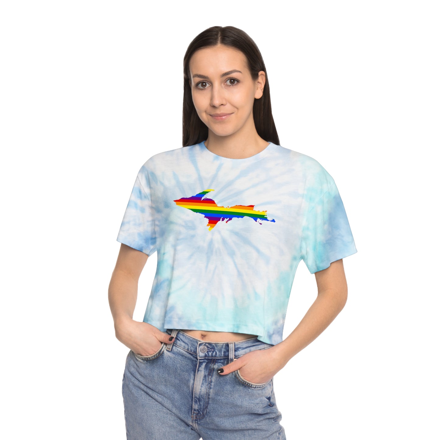 Michigan Upper Peninsula Crop Top (w/ UP Pride Flag) | Tie-Dye