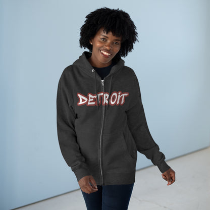 'Detroit' Hoodie (Ore Dock Red Tag Font) | Unisex Full Zip