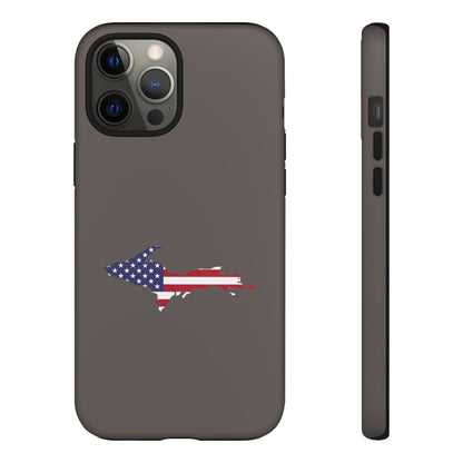 Michigan Upper Peninsula Tough Phone Case (Warren Tank Grey w/ UP USA Outline) | Apple iPhone