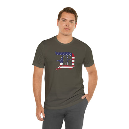 Detroit 'Old English D' T-Shirt (Patriotic Edition) | Unisex Standard