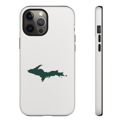 Michigan Upper Peninsula Tough Phone Case (Birch Bark White w/ Green UP Outline) | Apple iPhone